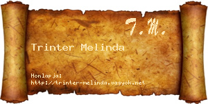 Trinter Melinda névjegykártya